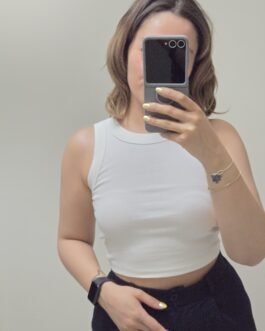 TUCRP5K09BYZ CROP FİTİLLİ  BEYAZ